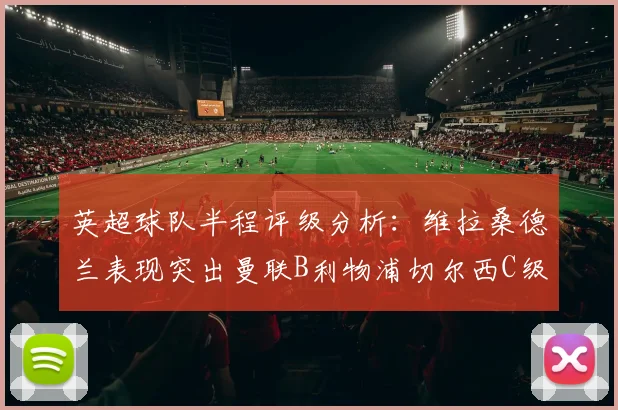 英超球队半程评级分析：维拉桑德兰表现突出曼联B利物浦切尔西C级评定